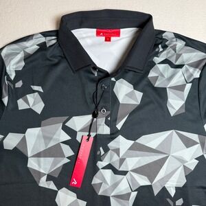 Arsenal Black Geometric Men's Polo Shirt